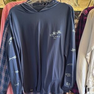 Pelagic Navy Fishing Hoodie with Fish Graphics